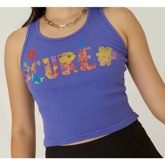 Daydreamer The Cure Flower Of Love Ribbed Tank Large Ultra Violet - Picture 4 of 5